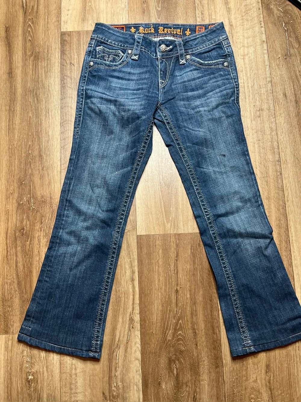 Rock Revival Womens Deborah Boot Denim Jeans Size 28